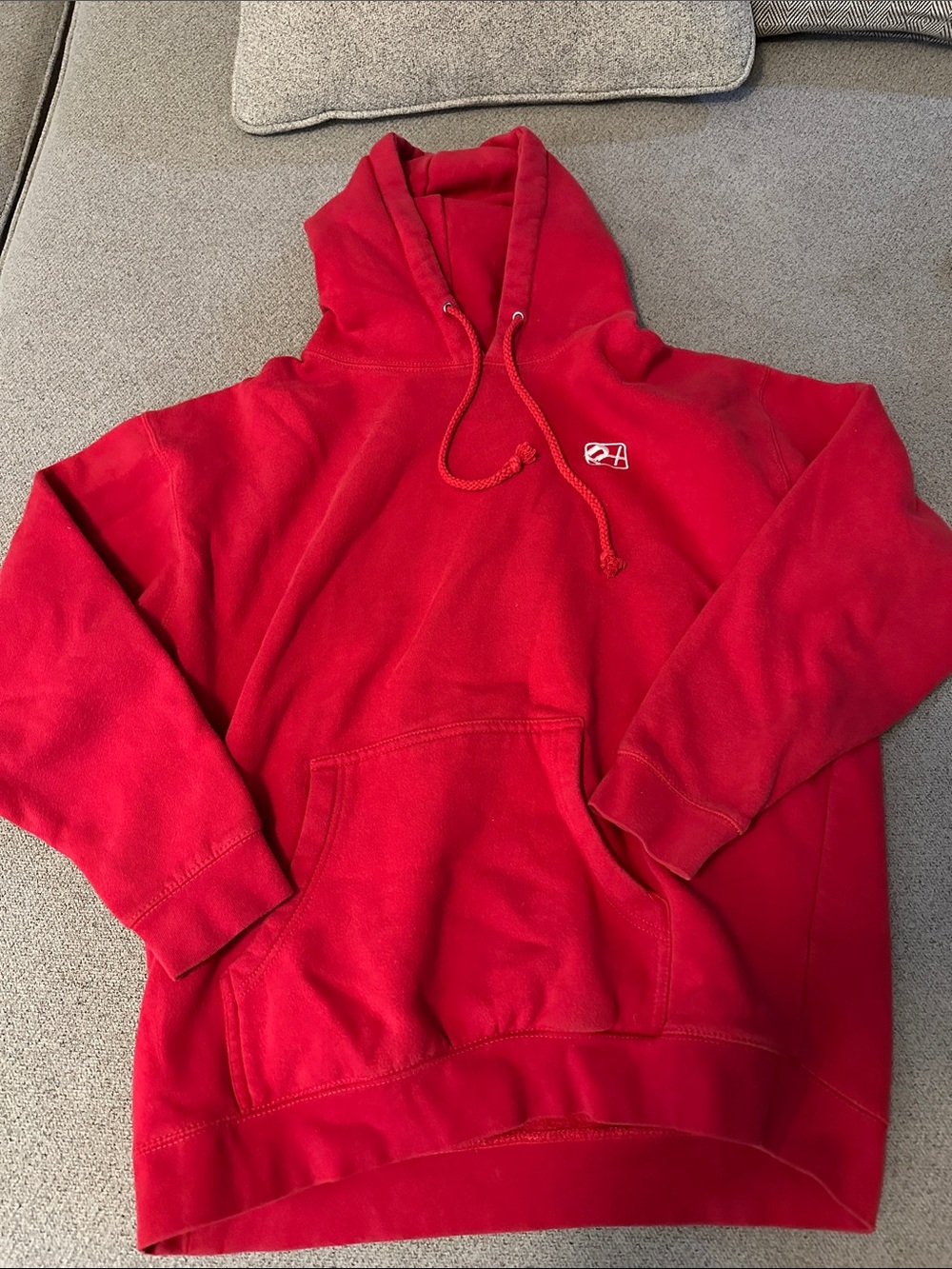 Red Men's Hooded Pullover Sweatshirt